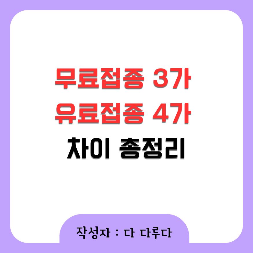 독감접종 3가 4가 차이