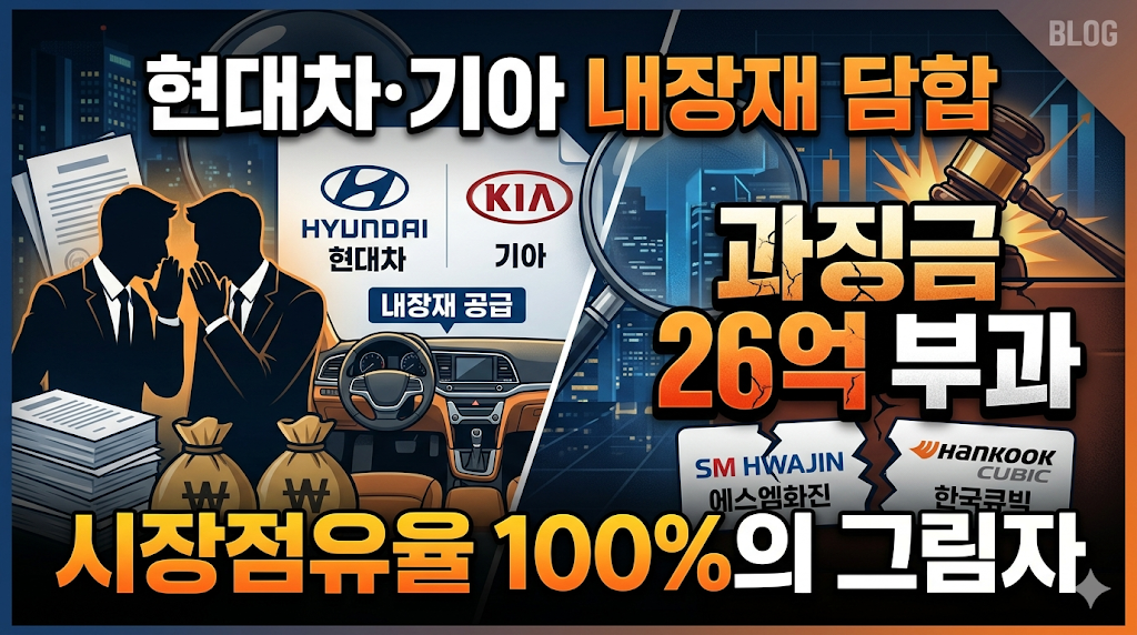 현대차&middot;기아 내장재 입찰 담합 에스엠화진&middot;한국큐빅 과징금 26억 부과: 시장점유율 100%의 그림자