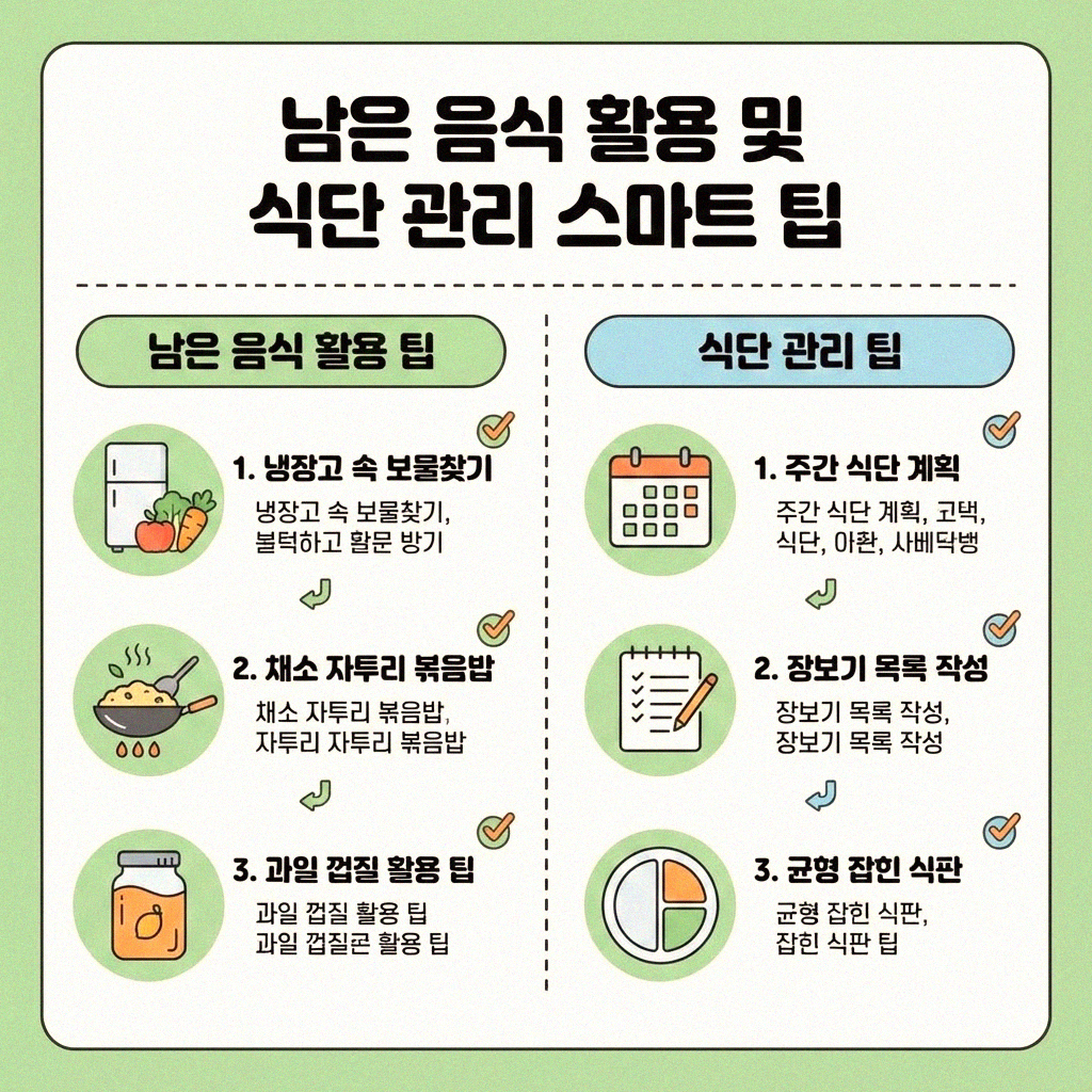 우리 집 식탁 위 음식물 쓰레기 줄이는 똑똑한 방법들