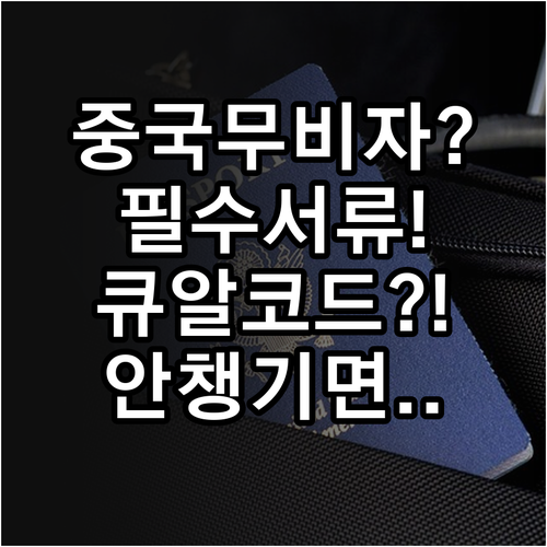 중국 무비자 입국시 반드시 챙길 서류..