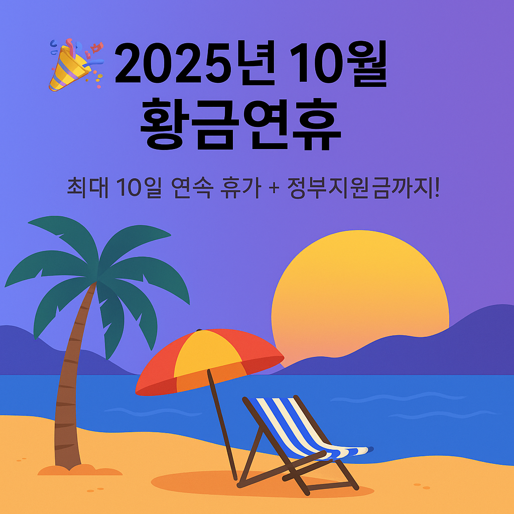 2025년 10월 황금연휴 완벽 가이드 ❘ 연차활용·예약전략· 정부지원금 총정리