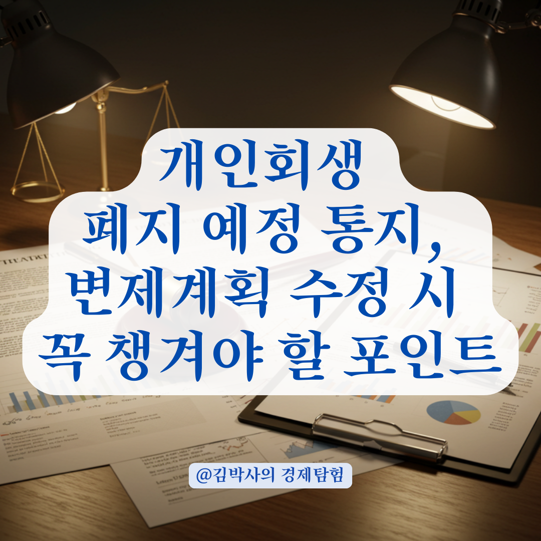 개인회생 폐지 예정 통지 받았다면? 변제계획서 수정 제출 시 유의할 점.