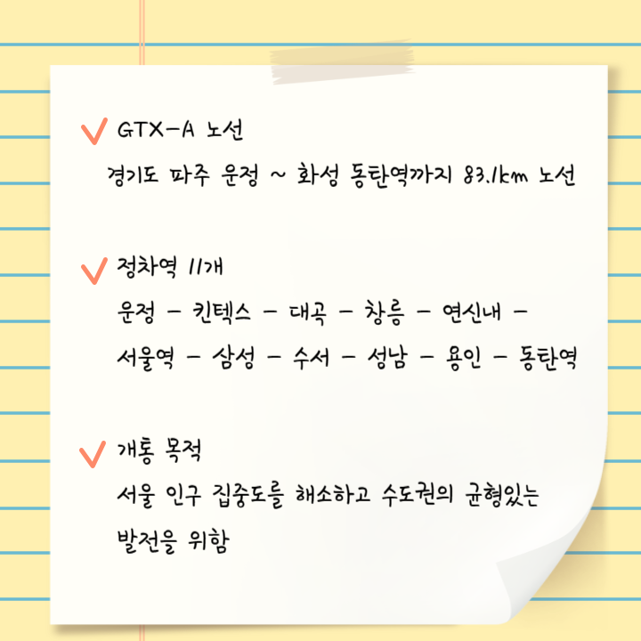 GTX-A 노선 요약