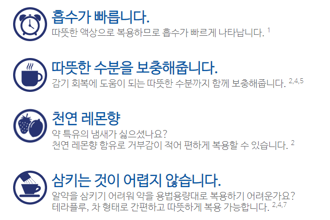 테라플루 데이타임 나이트타임 시리즈 특징