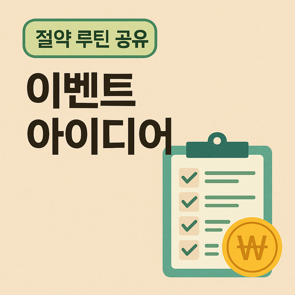 절약 루틴 공유 이벤트 아이디어