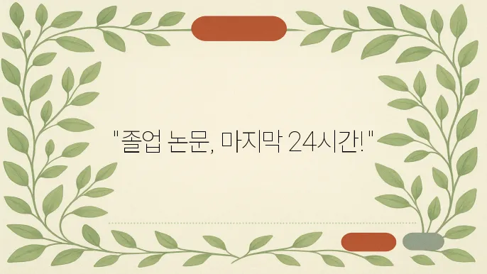 졸업을 앞둔 논문 최종 제출 과정 브이로그
