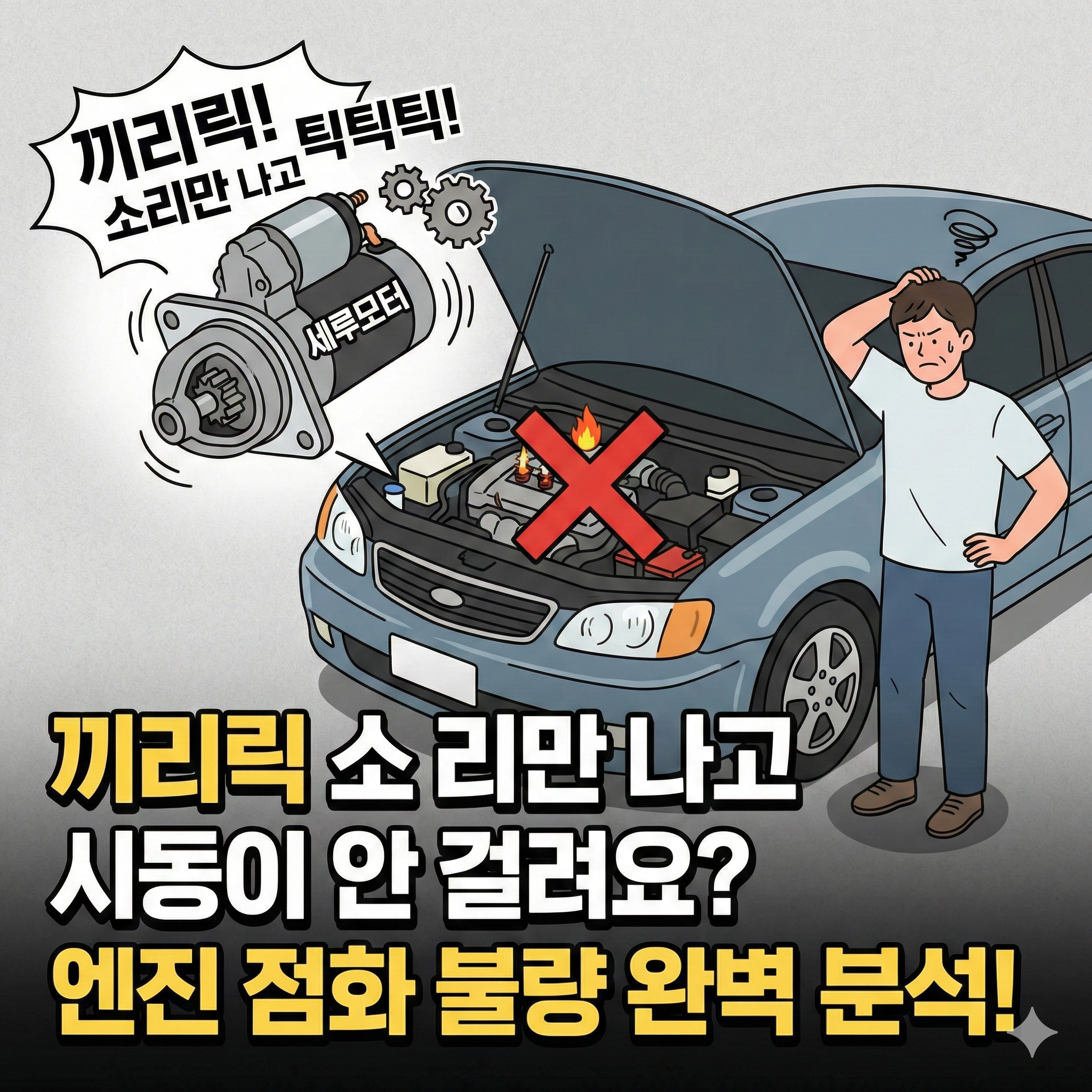 세루모터는 도는데 시동이 안 걸릴 때? 엔진 점화 불량 원인과 해결 방법