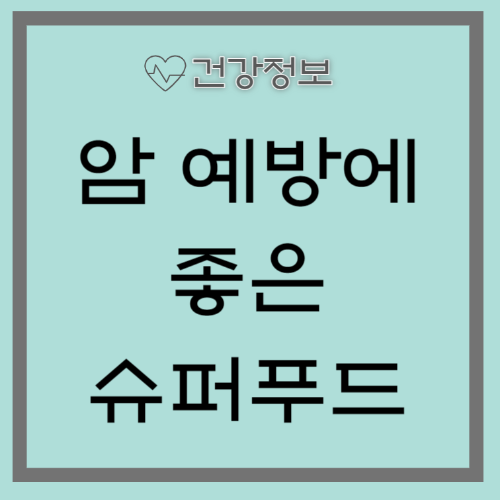 암 예방에 좋은 음식 슈퍼푸드