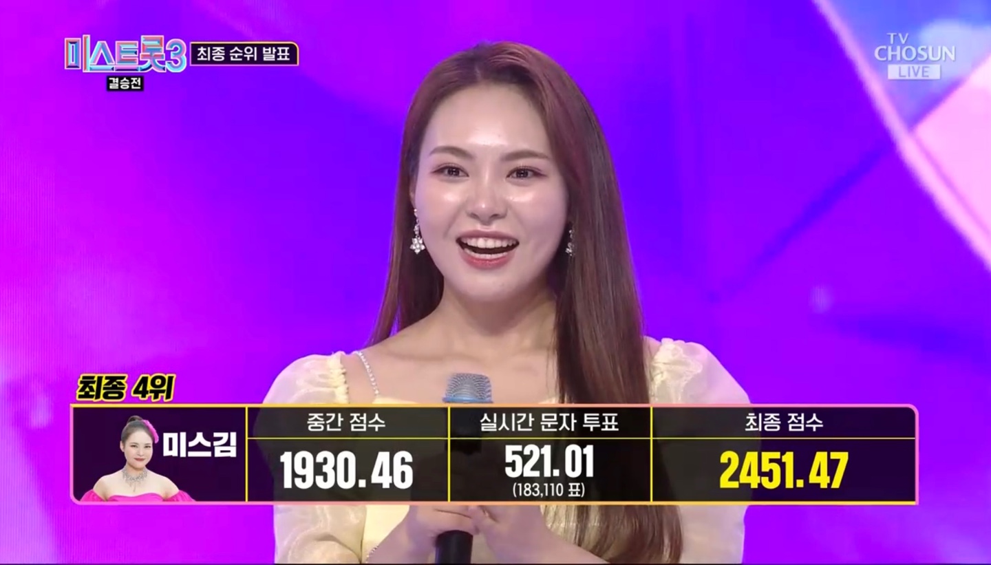 미스트롯3 최종 4위 미스김