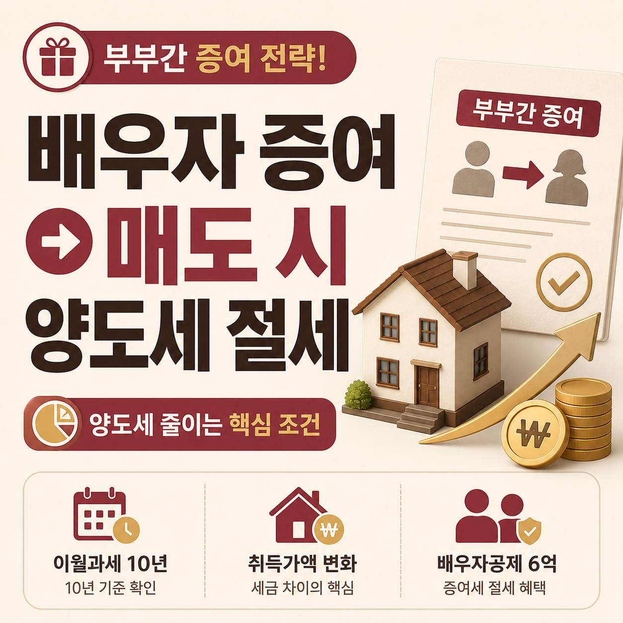 배우자에게 증여 후 매도할 때 양도세가 달라지는 이유 설명 이미지