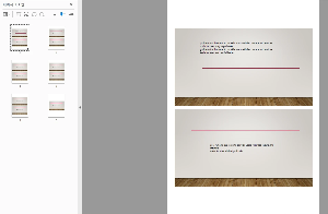 중앙 맞춤' 설정으로 병합된 가로 PDF 문서 미리보기 화면. 균형 잡힌 배치.