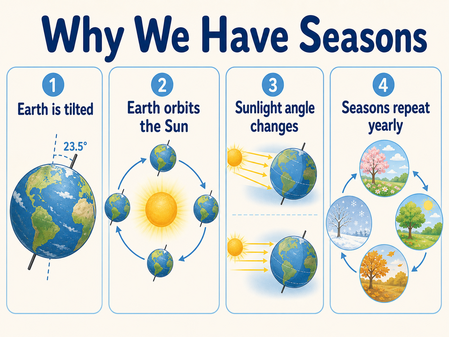 Infographic explaining why we have seasons