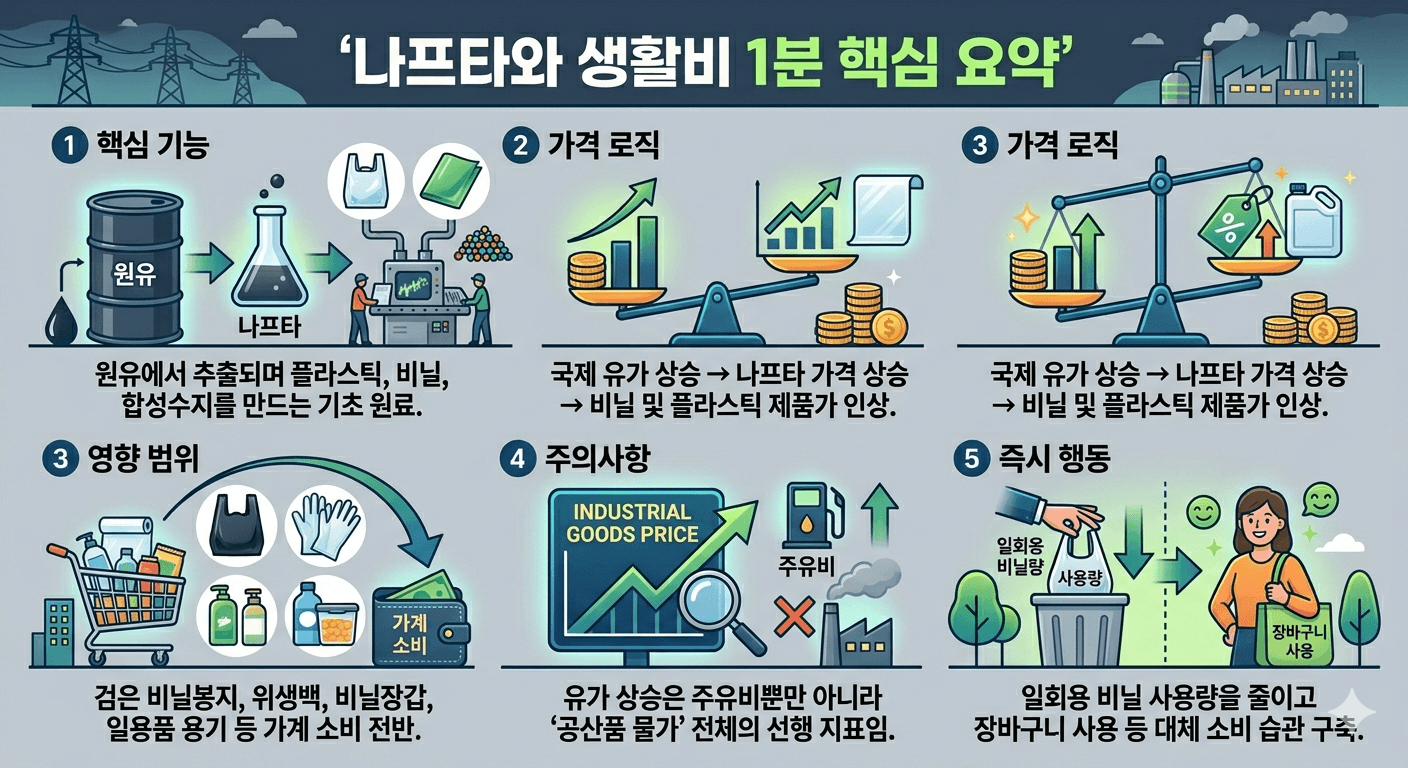 나프타 가격 오르면 생활비 오른다
