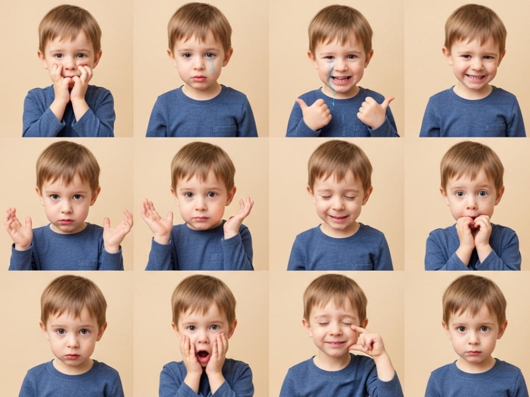 남자아이의 여러가지 표정 사진 12개 모음