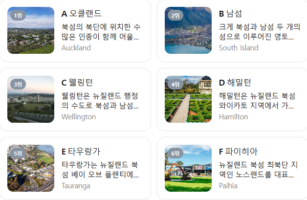 뉴질랜드 1월 날씨 옷차림 추천 여행지