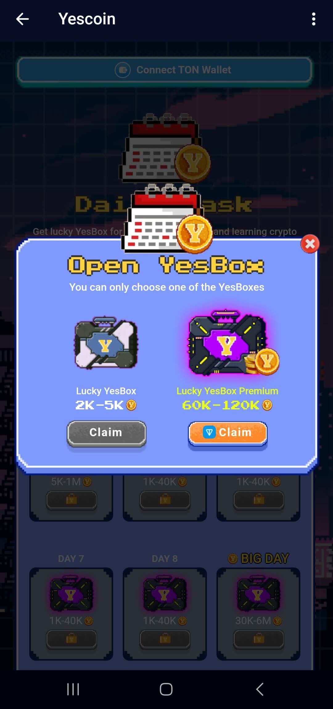 Yescoin Daily task