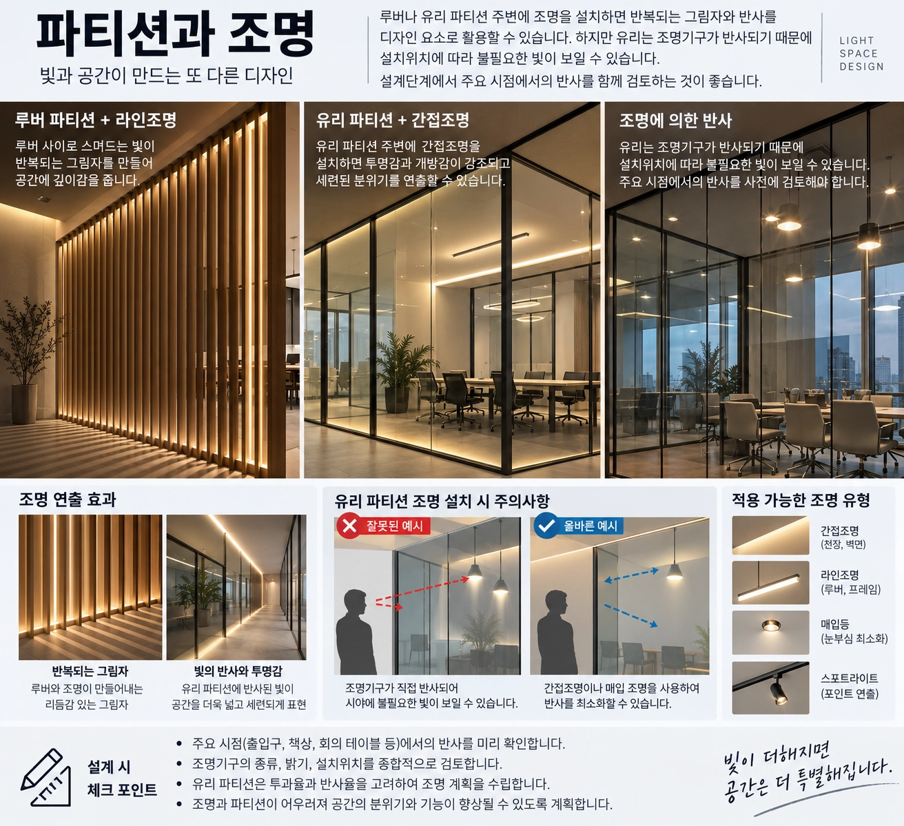 파티션과 조명