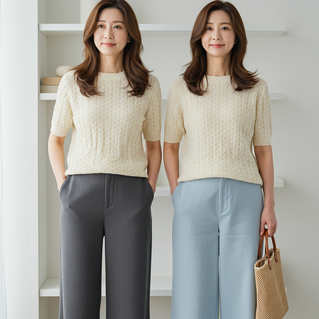 중년여성 데일리룩