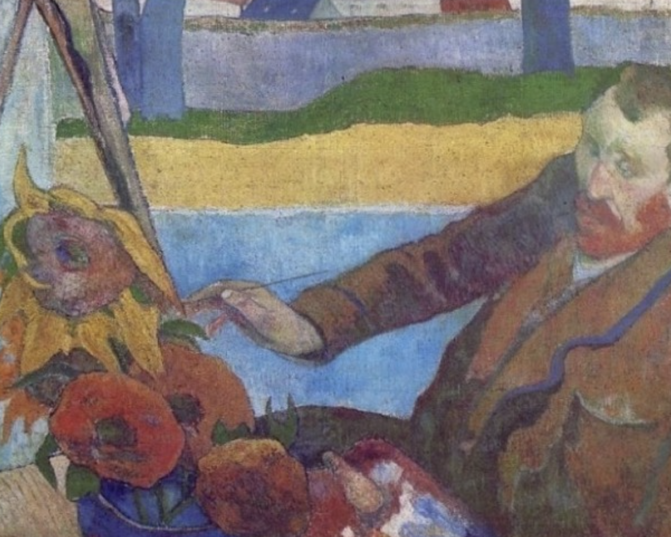 해바라기를 그리고 있는 고흐를 그려준 고갱의 작품