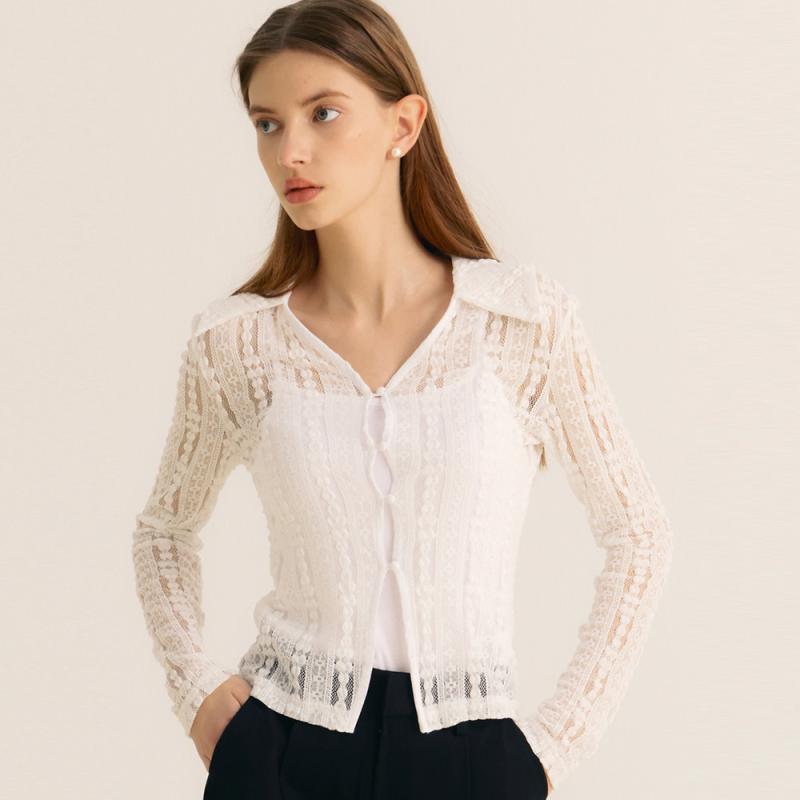 시티브리즈 카라 레이스 가디건