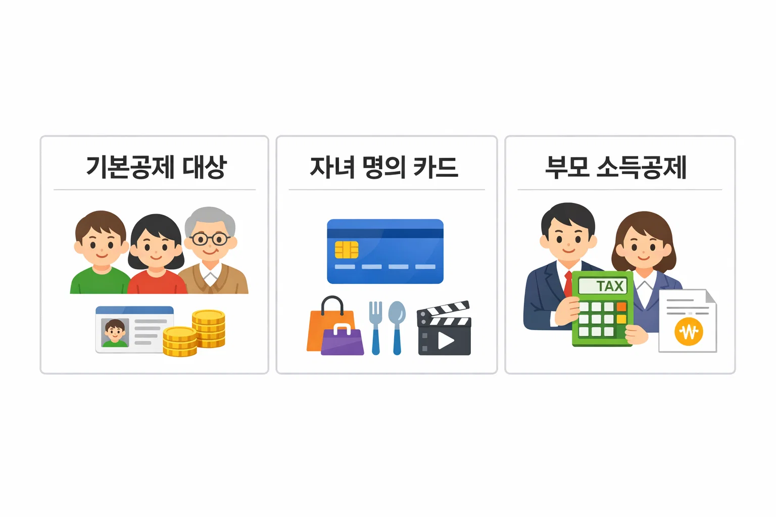 자녀 체크카드 소득공제 기준에서 기본공제 대상 여부와 자녀 명의 체크카드 사용액이 부모 연말정산 소득공제로 연결되는 조건을 정리한 설명 이미지입니다