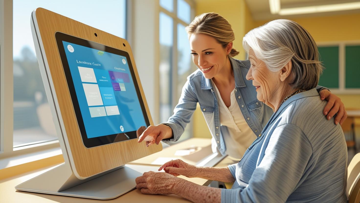 키오스크 강의를 듣고 있는 모습