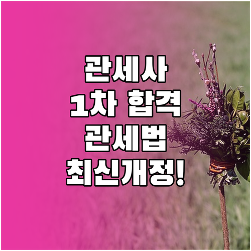 관세사 1차 관세법 핵심 정리와 최신..
