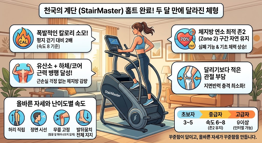 천국의 계단으로 두 달 만에 달라진 체형 이미지