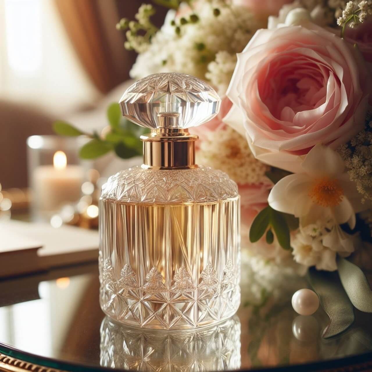 향수와 장미꽃