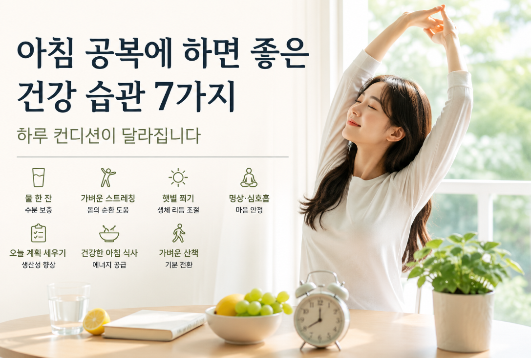 아침공복에하면좋은건강습관7가지