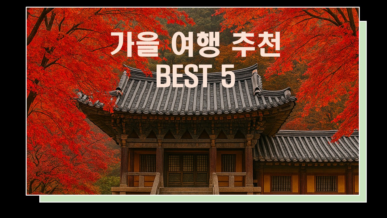 가을여행 추천🍁 낭만 가득한 국내 가을 여행지 BEST 5