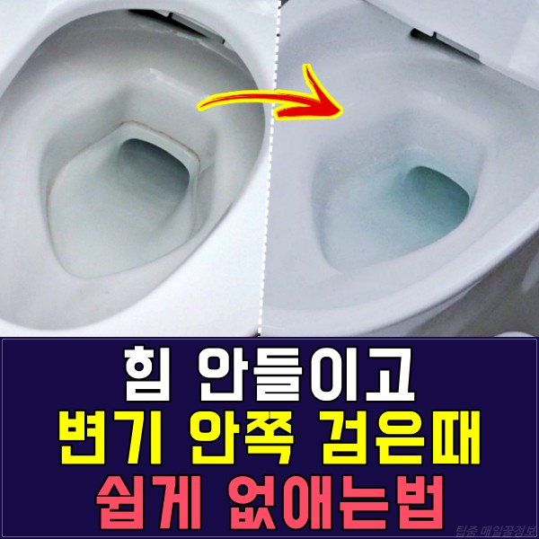 변기 안쪽 묵을때,변기 검은때,변기 주변 물때 제거법,청소,팁줌 매일꿀정보