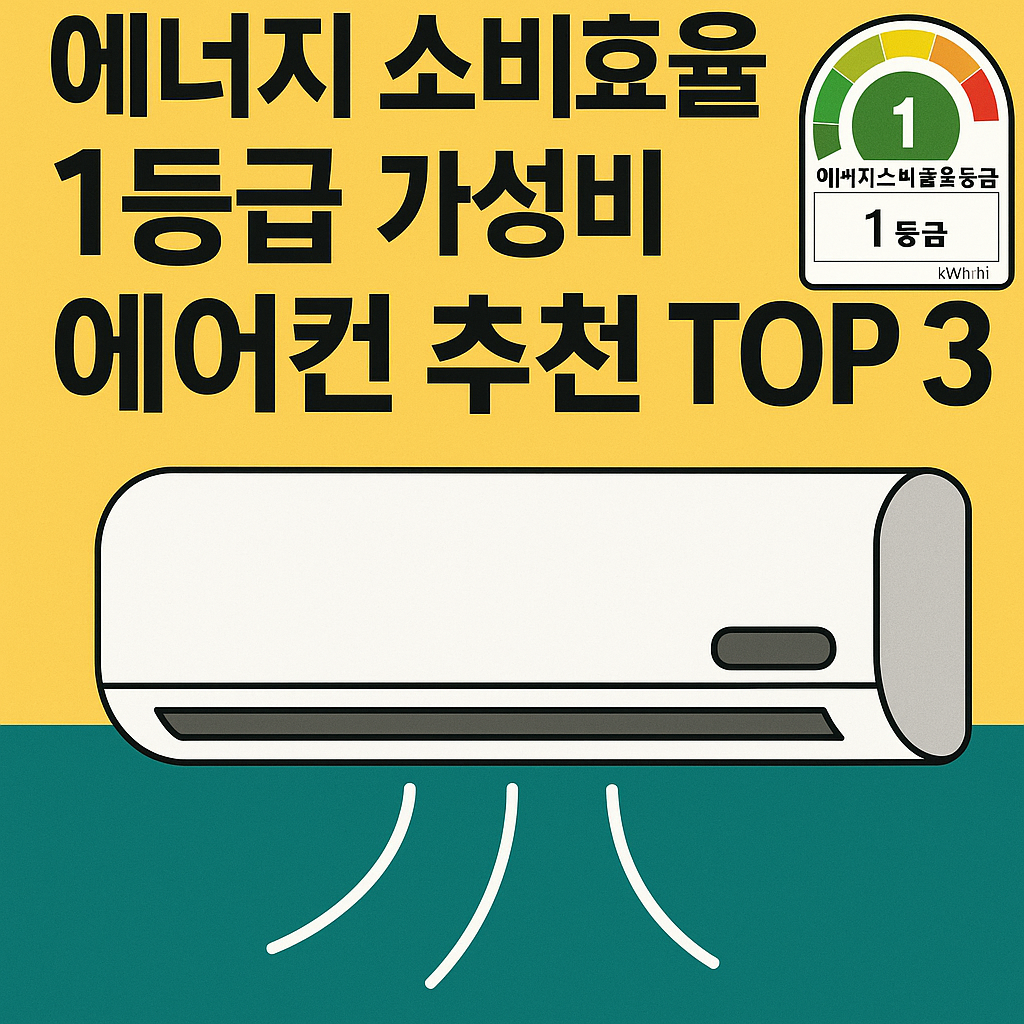 에너지 소비효율 1등급 가전 가성비 에어컨 추천 TOP 3