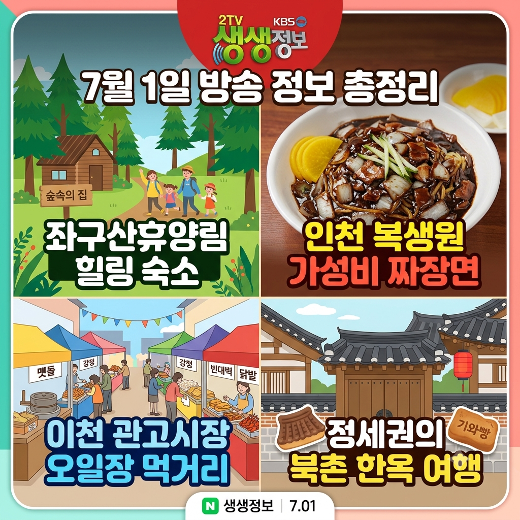 2TV 생생정보 7월 1일 방송정보