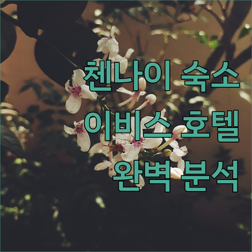 첸나이 여행, 어디서 묵을까? 이비스