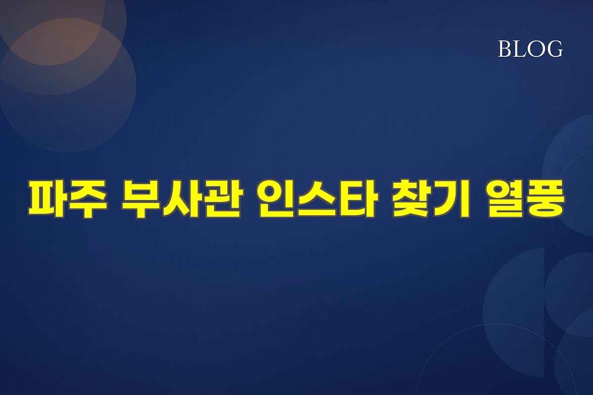 파주 부사관 인스타 찾기 열풍