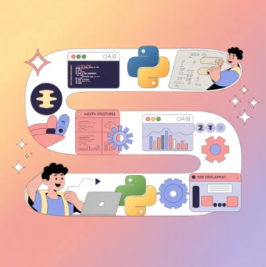 파이썬으로 무엇을 만들 수 있는지 보여주는 일러스트 이미지