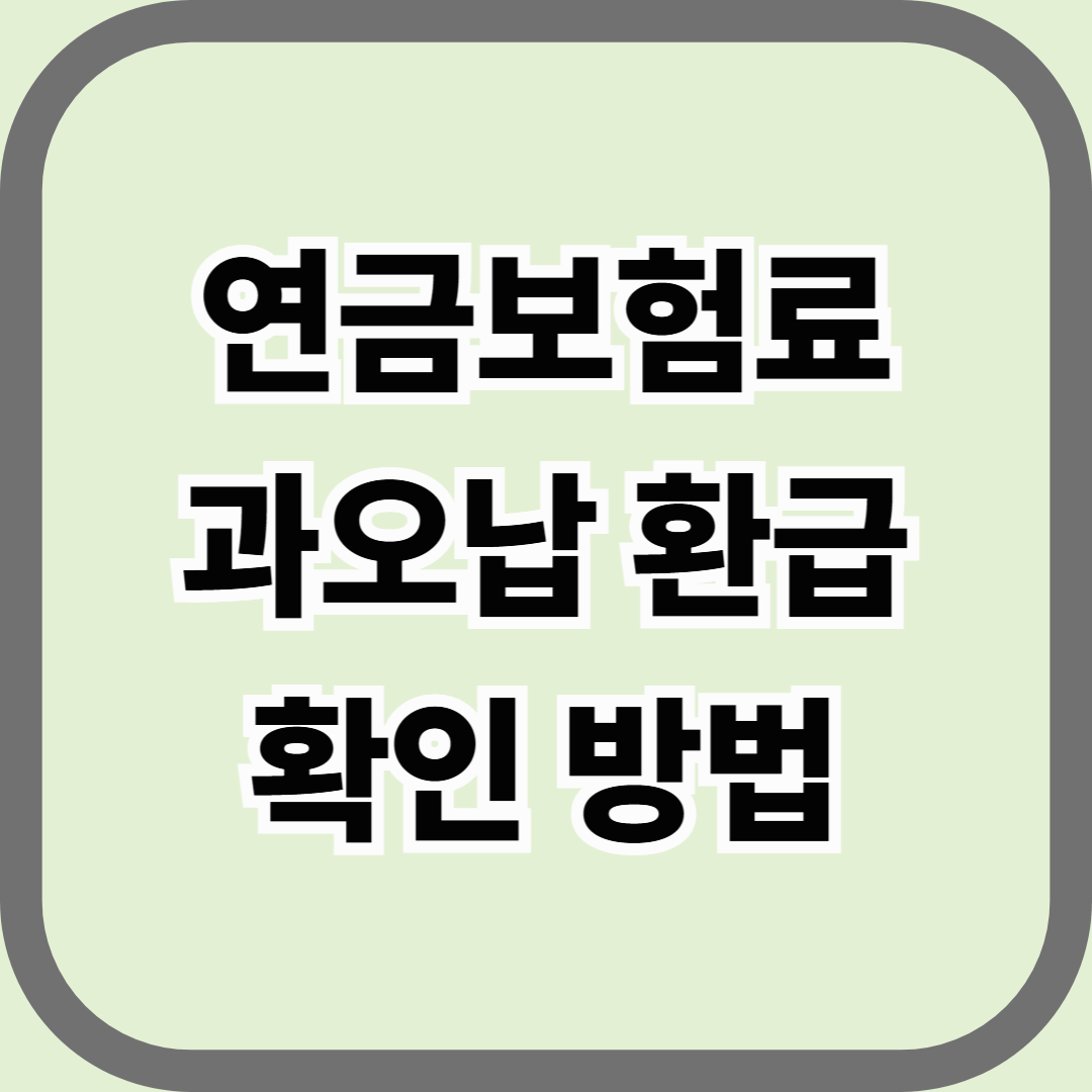 연금보험료 과오납 환급, 국민연금부터 개인연금까지 확인하는 방법