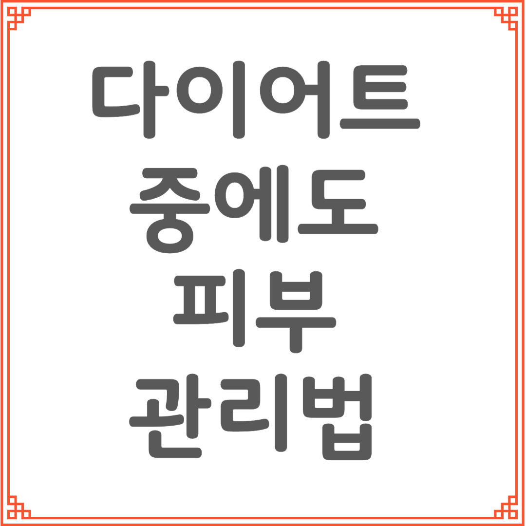 다이어트 중에도 가능한 피부 보습 루틴