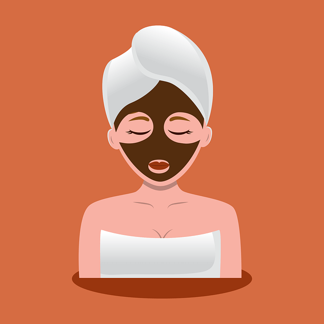 여성이-머드팩을-하고-있는-그림입니다.