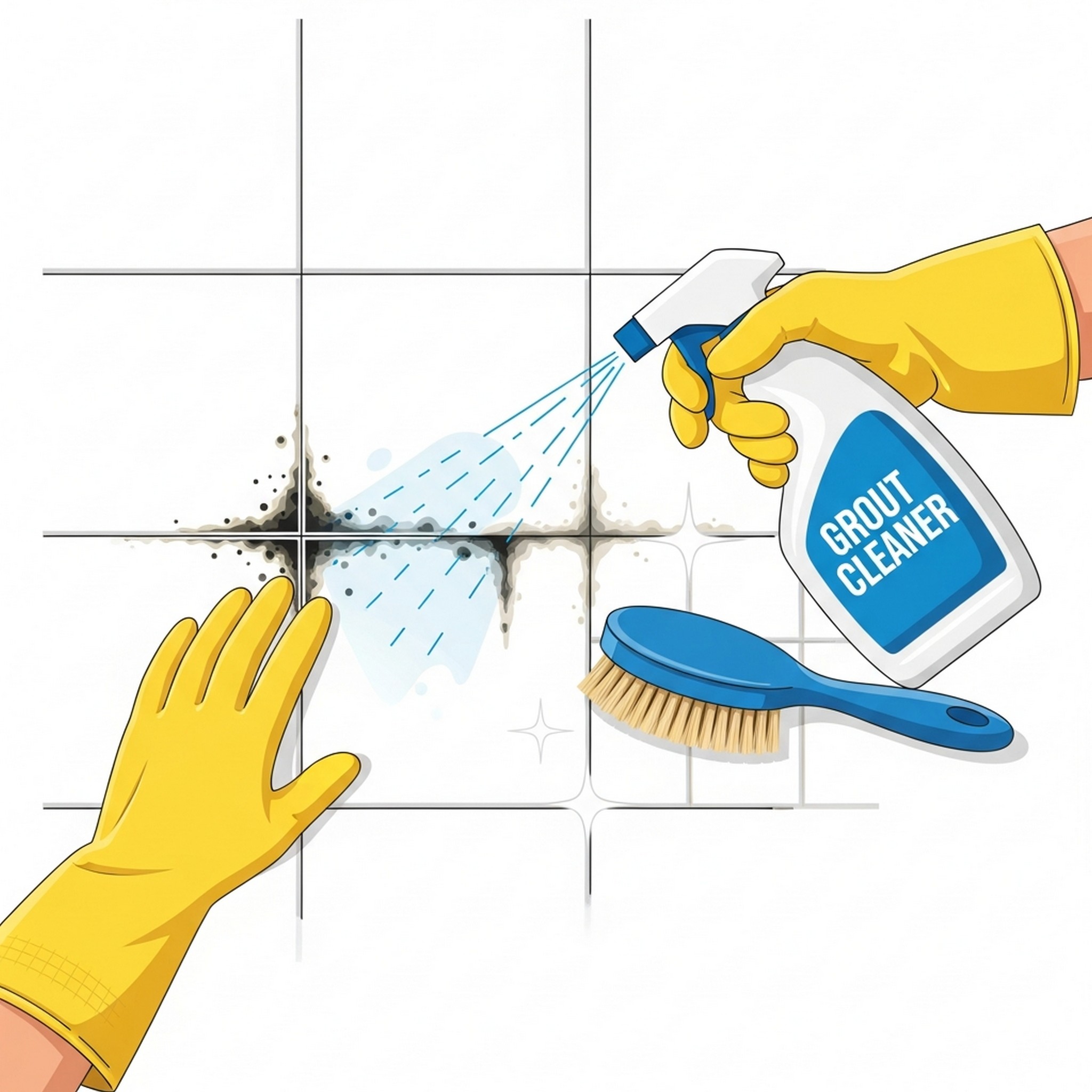 타일 줄눈 락스 청소