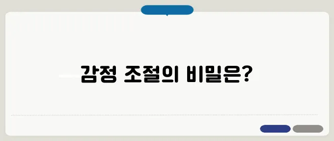 화를 다스리는 방법 감정 조절하는 꿀팁