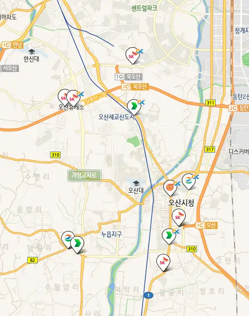 오산시 주유소 위치
