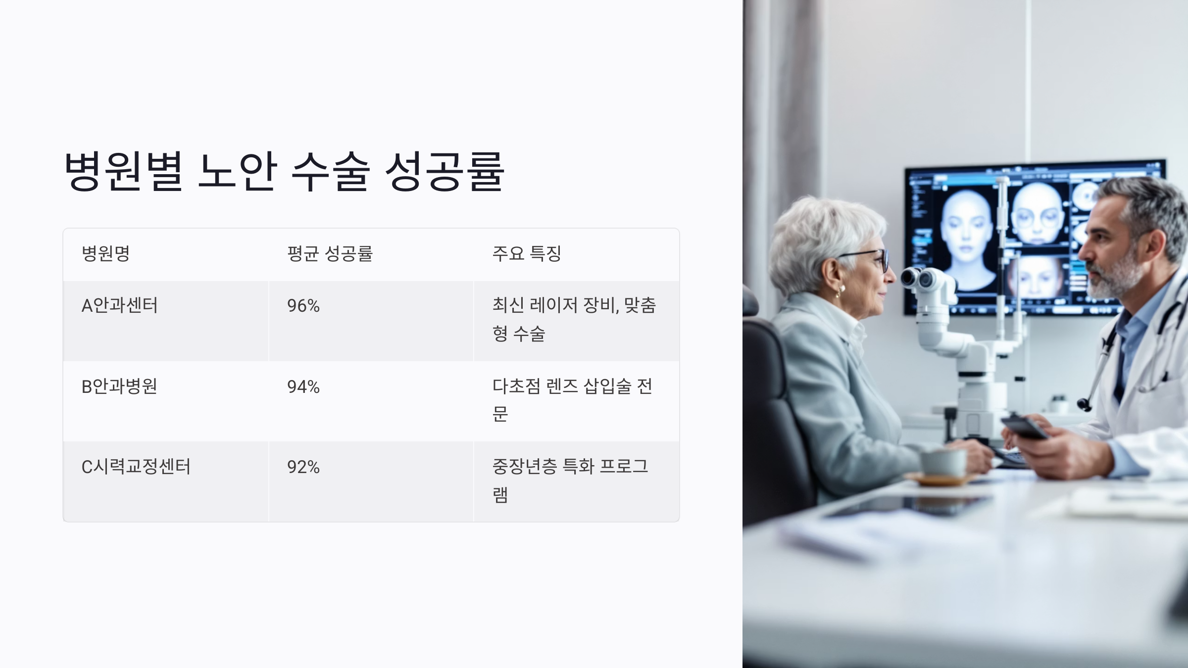 연령별 노안 수술 성공률 차이와 주의사항