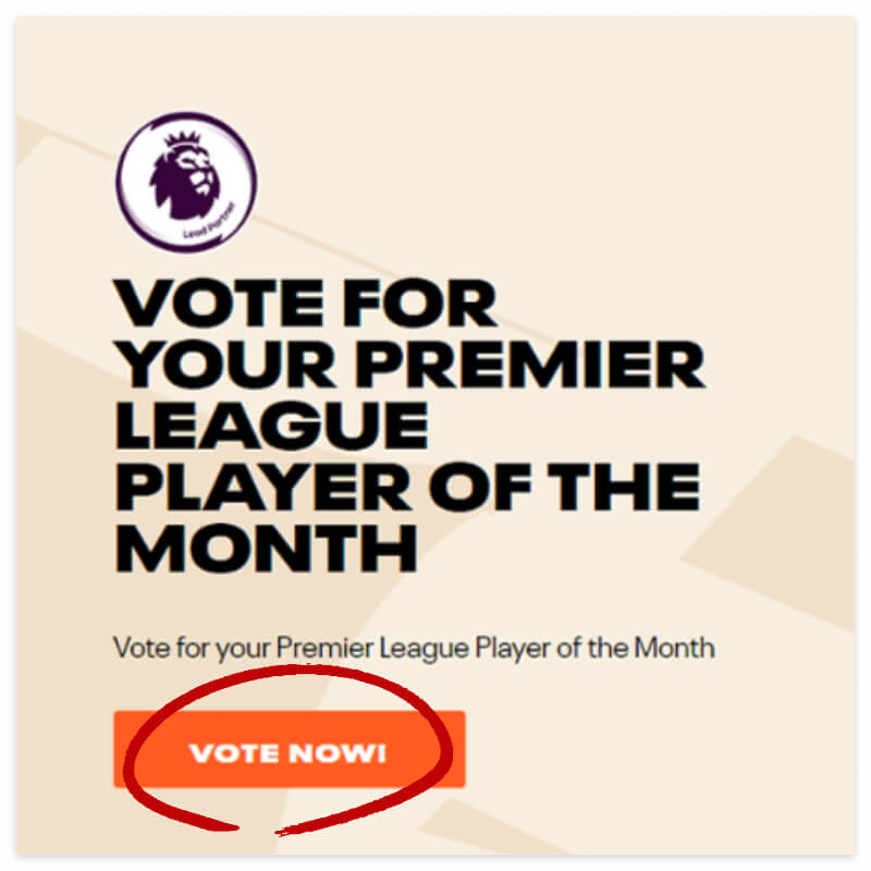 EPL 이달의 선수 투표 방법