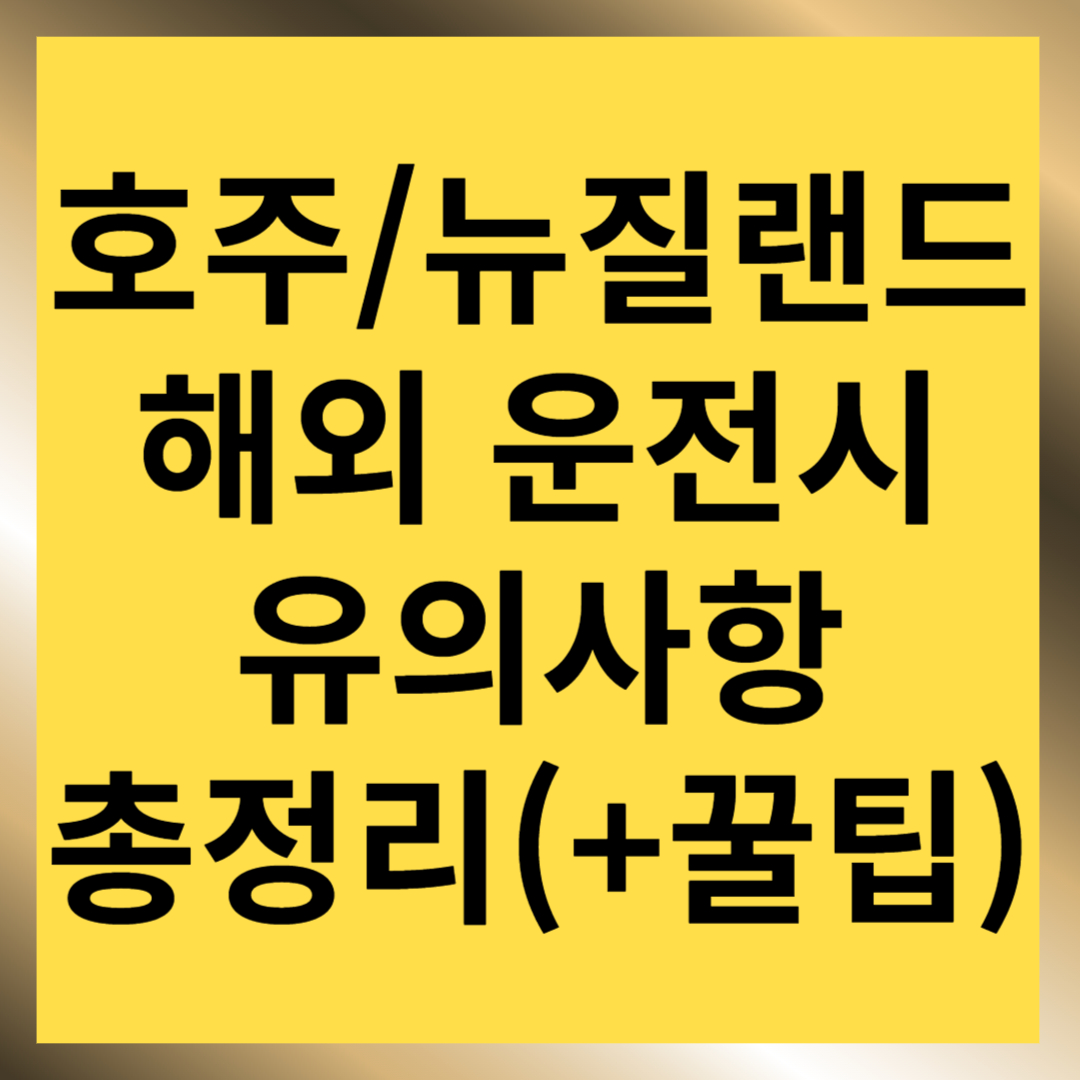 해외 운전 시 유의사항 총정리 오세아니아(호주, 뉴질랜드)