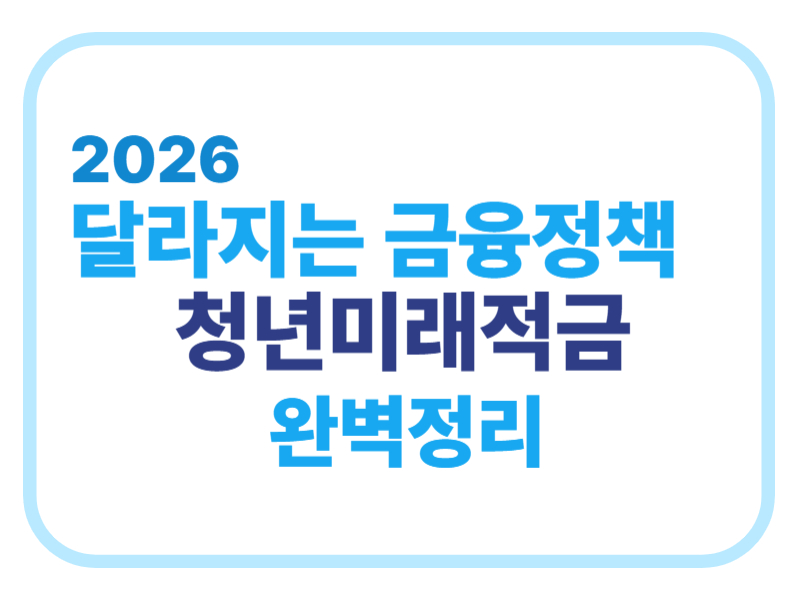 2026 달라지는 금융정책 청년미래적금 완벽정리에 관한 표어 이미지
