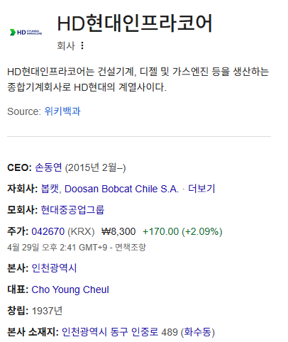 HD현대인프라코어 배당금