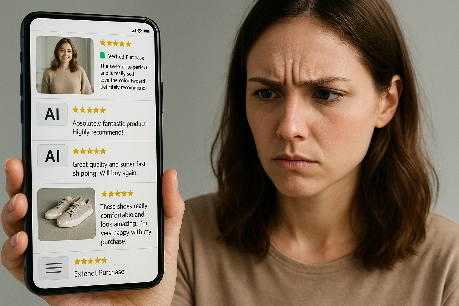 온라인 쇼핑 후기를 의심하는 소비자