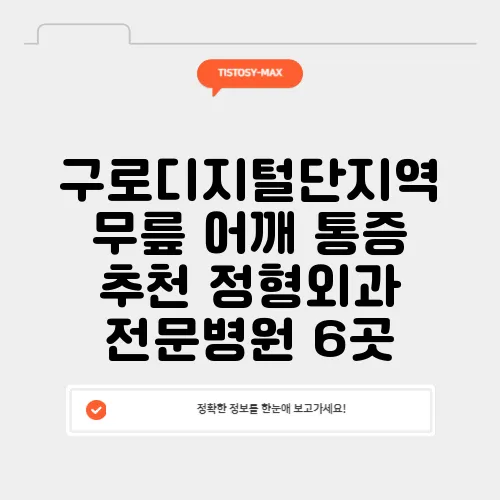 구로디지털단지역 무릎 어깨 통증 추천 정형외과 전문병원 6곳